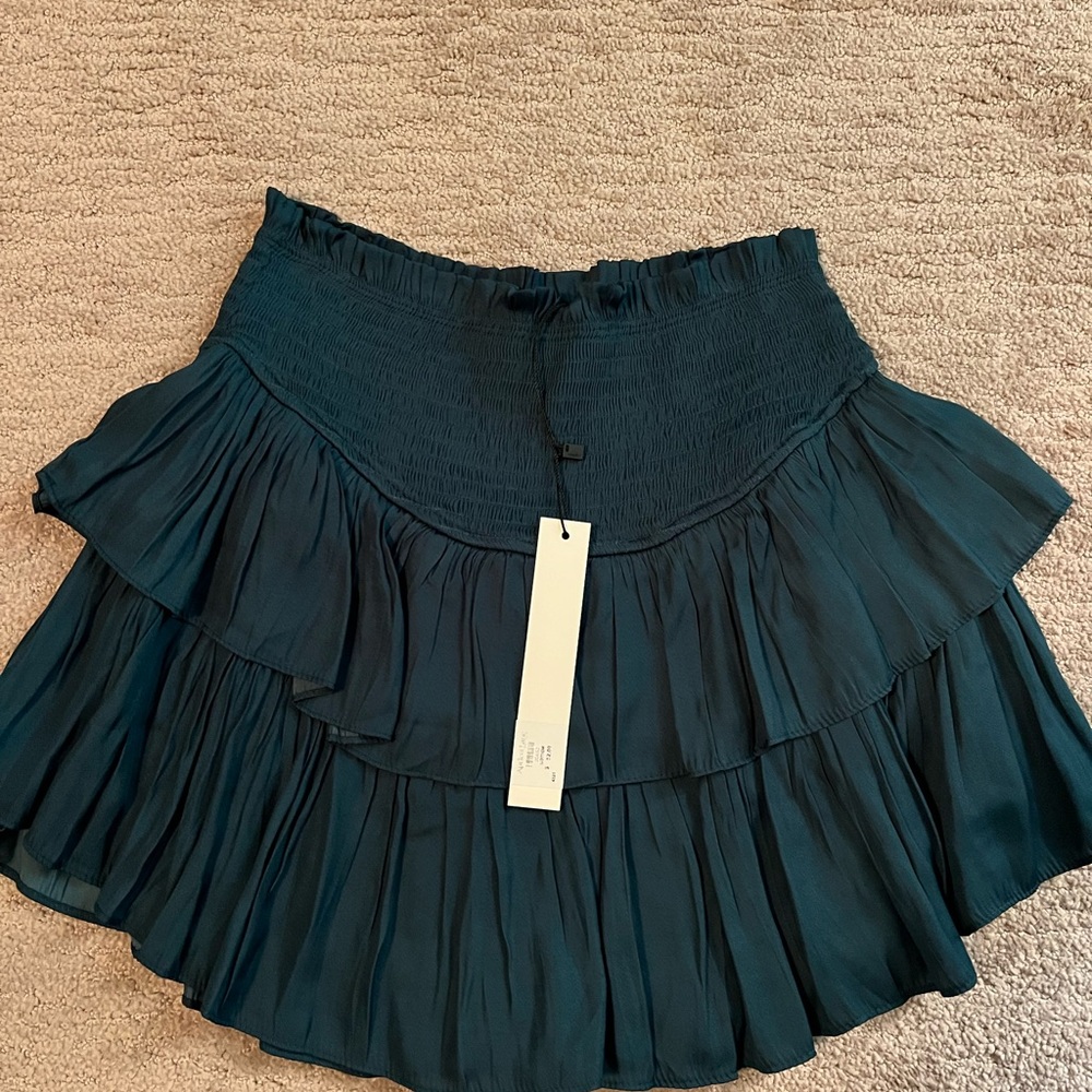 Green Tiered Ruffle Skirt - Womens